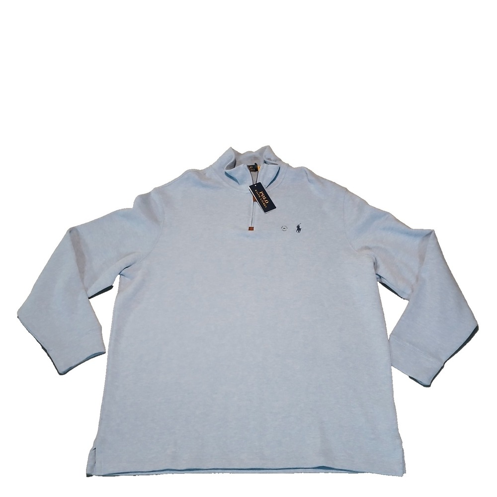 Polo Ralph Lauren Mens Sweater Pullover Size XXL Blue 1/4 Zip Flesh Pony Preppy